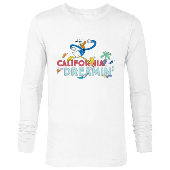 Disney Donald Duck California Dreamin’ - Long Sleeve T-Shirt for Men - Customized-White