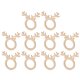 thumbnail image 1 of EeaseMX 10 anillos de servilleta de madera con forma de astas, hebillas para servilletas de moda, porta servilletas de fiesta, hebillas para toallas, 1 of 7