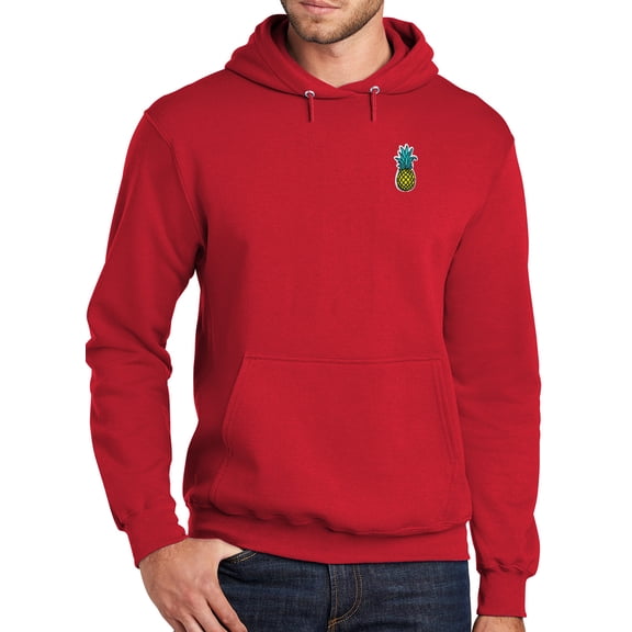 Mens Pineapple Patch Hoodie Sweatshirt, XL Red