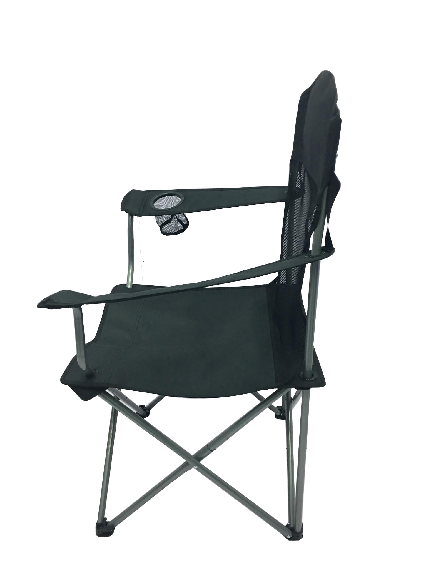Ozark Trail Basic Mesh Quad Fodling Camp Chair, Black