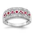 thumbnail image 1 of Solid 14k White Gold Diamond and Ruby Unique Engagement Ring Size 8 (.228 cttw.), 1 of 3