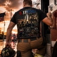 thumbnail image 3 of 9/11 25th Anniversary Memorial Firefighter Shirt, Never Forget 9-11-2001 Tribute Tee, FDNY Police EMS Patriotic T-Shirt, Unisex 2-Side Multicolor, 3 of 6