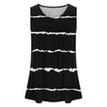 thumbnail image 4 of Womens Summer Casual Sleeveless Tank Tops Crewneck Stripes Printed Pleated Flowy Tunic Tops Loose Comfy Blouse T-Shirt Vest for Summer(M,Black A), 4 of 6