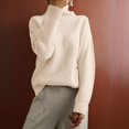 thumbnail image 5 of Women'S Turtle Neck Sweater Fall Winter Long Sleeve Chunky Knitted Trendy Pullover Tops Color M, 5 of 9