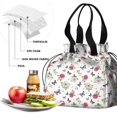 thumbnail image 4 of Pioneer Flower Floral Print Pattern Drawstring Lunch Bag Women - Drawstring Lunch Bag Insulated for Work Office - Stain-Resistant Large Lunchbags for Women with Multi-Pockets, 4 of 6