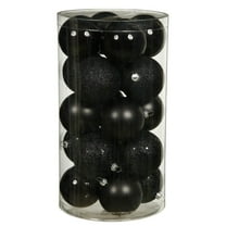 Vickerman 1.6" Jet Black 4-Finish Ball Ornament Assortment, 96 per Box