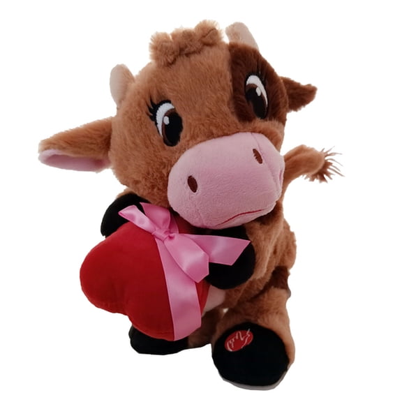 Valentines Valentine's Day Stuffed Animal Animated Cow Plush 11 in
