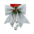 thumbnail image 2 of 4 piezas de lazo navideño, lazos de corona, pajarita de cinta con brillo grande,, 2 of 2