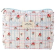thumbnail image 4 of Bolsa de maquillaje acolchada Mujer Organizador floral Algodón Viaje femenino (Flor) Azul, 4 of 9