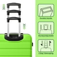thumbnail image 6 of Luggage Set 3 Piece,PC ABS Lightweight Hardside Suitcases with TSA Lock,Carry on luggage with Wheels,AppleGreen, 6 of 8