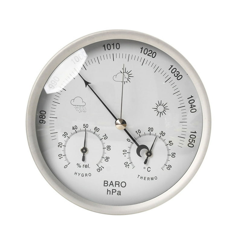 3IN 1 Thermometer Hygrometer Barometer Weather Station Clock Wall Outdoor/ indoor