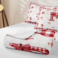 thumbnail image 4 of jejeloiu Cherry Bow Monogrammed F Quilt Full For Girls,Cute Princess Bow Tie Full Bedspread Sets For Kids,3 Pieces, 4 of 7