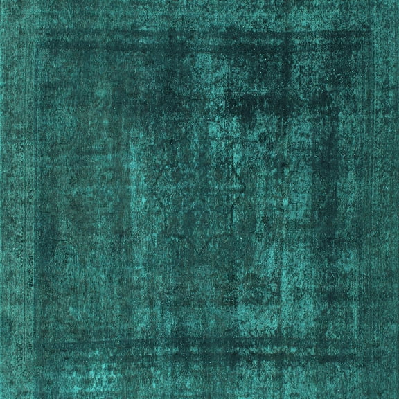 Ahgly Company Indoor Square Persian Turquoise Blue Bohemian Area Rugs, 5' Square