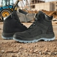 thumbnail image 5 of 80N01BK 6 inch Durable Slip Resistant Water Resistant Work Boots For Men, Soft Toe Anti-Puncture Black Mens Work Boots, 5 of 7