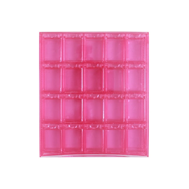 Miangastore 1 Set Acrylic 20-Grid Nail Art Storage Box Removable Dividers Flip-Top Transparent Bead Container For Nail Charms Removable Storage Box
