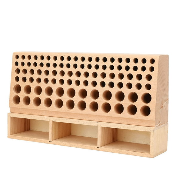 Leather Craft Tool Box, Practical Leather Craft Tool Holder Leather Tool Rack, For DIY Leather Craft Wood 98 Holes