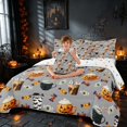 thumbnail image 3 of Homewish Halloween King Bedding, Candy Pumpkin King Bed in a Bag, Gray, Polka Dots Reversible 7 Pieces, 3 of 7