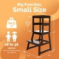 thumbnail image 3 of SDADI Kids Kitchen Step Stool Holds 150 Pounds with Safety Rail, Espresso, 3 of 11