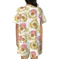 thumbnail image 3 of Bixox Women's Sunflowers Printed Pajama Set 2 Piece Lounge Set Top and Shorts Soft Pajamas, Shorts with Pockets, 3 of 7