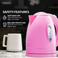 thumbnail image 4 of OVENTE Electric Kettle Hot Water Heater 1.7 Liter - BPA Free Fast Boiling Cordless Water Warmer - Auto Shut Off Instant Water Boiler for Coffee & Tea Pot - Pink KP72P, 4 of 9