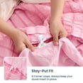 thumbnail image 2 of Sleep Zone Seersucker Striped Comforter Set Queen，3 Pieces Soft Durable Bedding set, Pink, 2 of 12