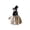 Beige, variant on Halloween Witch with Broom Fabric Apron Ornament, Whimsical Witch Pendant Decor for Kitchen Cooking, Halloween Party Home Indoor Festival Hanging Decoration Gift