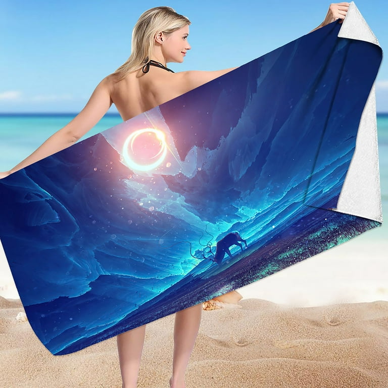Dqueduo Beach Towel 30x60 Microfiber Beach Towels for Travel, Quick Dry  Towel for Swimmers Sand Proof Beach Towels for Women Men Girls Kids, Cool