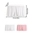thumbnail image 3 of Ruffled Split Dorm Desk Skirt Pleated Table Skirt, Floor Length Decorative Drape with Elastic Strap, Teacher Desk Cover for Classroom Office University, Resistant Dorm Desk Skirt, 3 of 8