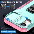 thumbnail image 3 of ShellTech for iPhone 15 Case, iPhone 15 Case with Camera Cover & Kickstand Military Grade Shockproof Heavy Duty Protective with Magnetic Phone Case for iPhone 15,Green, 3 of 8