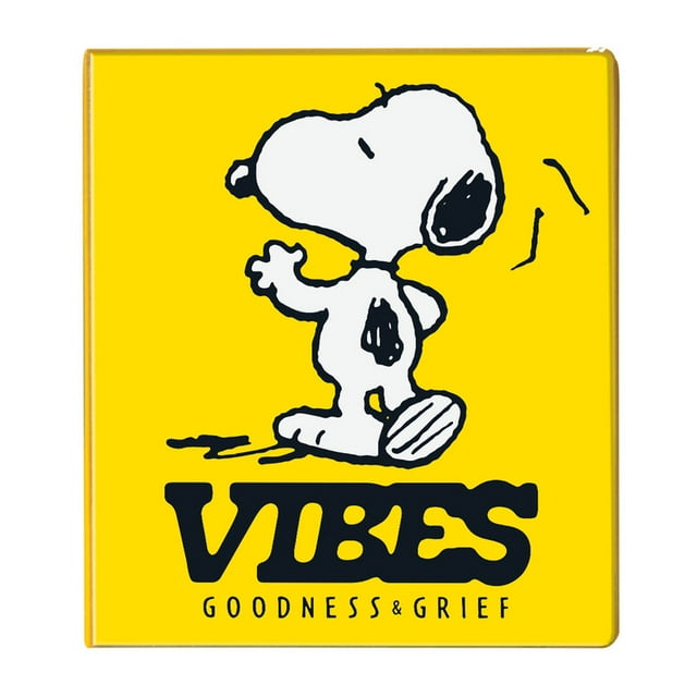 Carpeta Snoopy VIBES de vinil color amarillo
