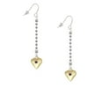 thumbnail image 2 of Delight Jewelry Goldtone Large February - Purple Crystal Heart - Silver-tone Long Sparkle Dangle French Earrings, 2 of 4