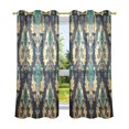 thumbnail image 6 of Yayeee Window Curtains Light Filtering 63"x42" Grommet Panel Pair Home Living Room Decor, Green Peacock Pattern, 6 of 7