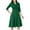 Green, variant on 2025 Casual Dresses for Women Semi Formal Flare Dress 3/4 Sleeve V Neck A-line Church Work Dress with Pockets