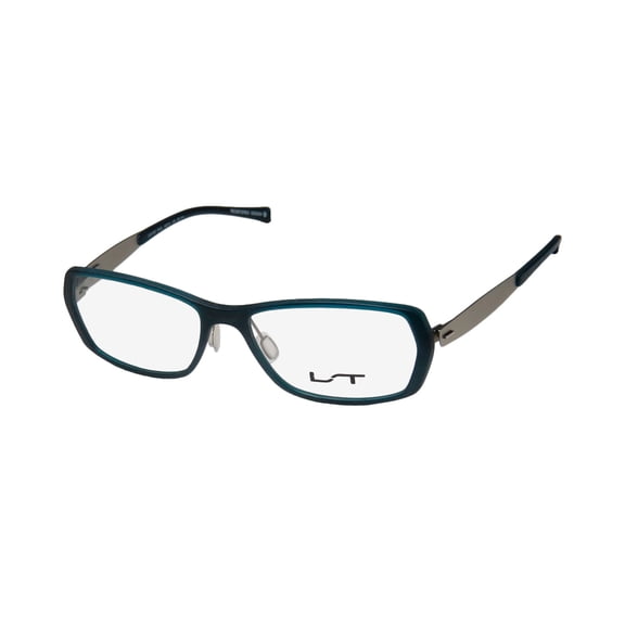 NEW LIGHTEC 7032L MENS/WOMENS DESIGNER FULL-RIM TEAL / GRAY FRAME DEMO LENSES 50-14-135 FLEXIBLE HINGES EYEGLASSES/EYEGLASS FRAME