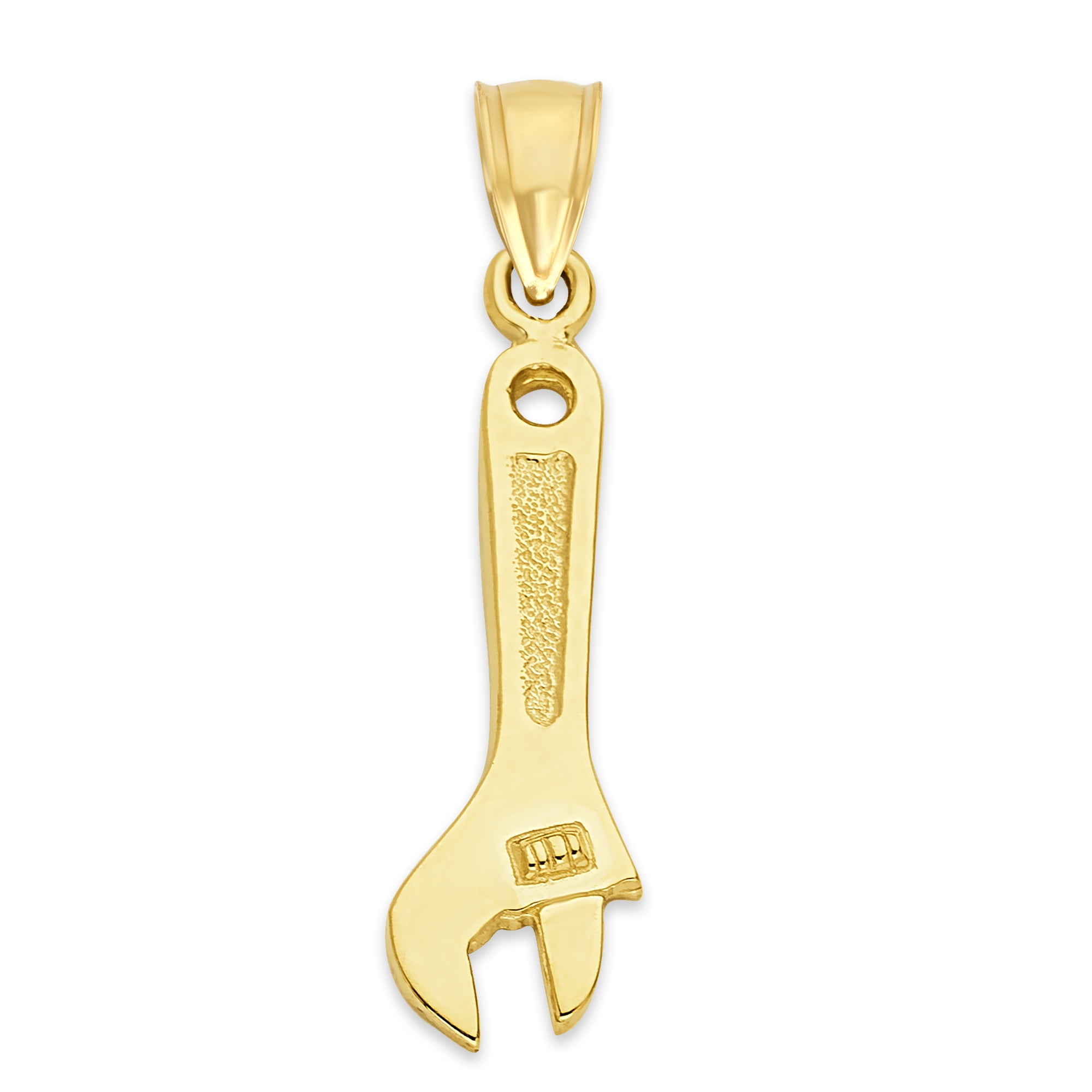 14k Yellow Gold Wrench Pendant