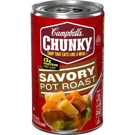 Campbell’s Chunky Soup, Ready to Serve Savory Pot Roast Soup, 18.8 Oz Can