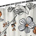 thumbnail image 4 of Floral Shower Curtain Watercolor Botanical Bathroom Decor Rustic Flower Design Fabric Bath Curtain for Tub Country Style Home Accessories with Hooks，84x72in(210x180cm), 4 of 5