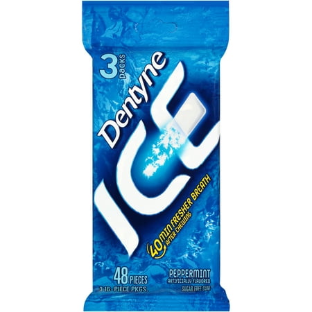 Dentyne Ice Sugar-Free Peppermint Flavor Gum, 16 Pieces, 3 (Best Gum Long Lasting Flavor)