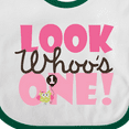 thumbnail image 4 of Inktastic Look Who is One Owl Girls Baby Bib, 4 of 4