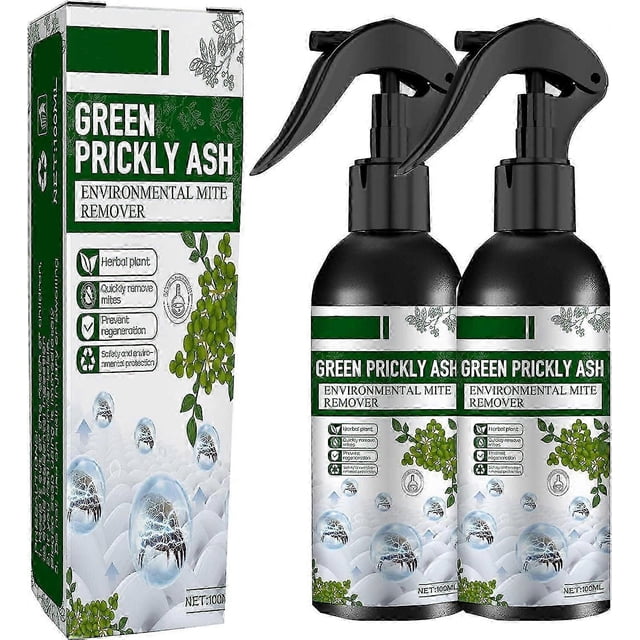 Green Prickly Ash Mite Remover Spray, Green Prickly Ash Mite Spray Special Effect, Anti Allergen Dust Mites Killer