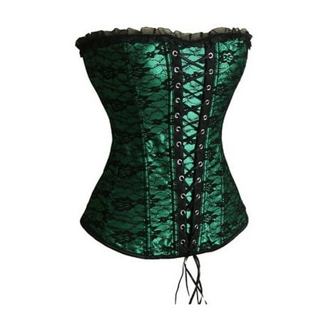 Nmnitkp Corset Top Sexy Slim Women s Lace up Strapless Overbust Corset Bustier Top Lingerie Push up Bodyshaper Show Nobility Corset Tops for Women