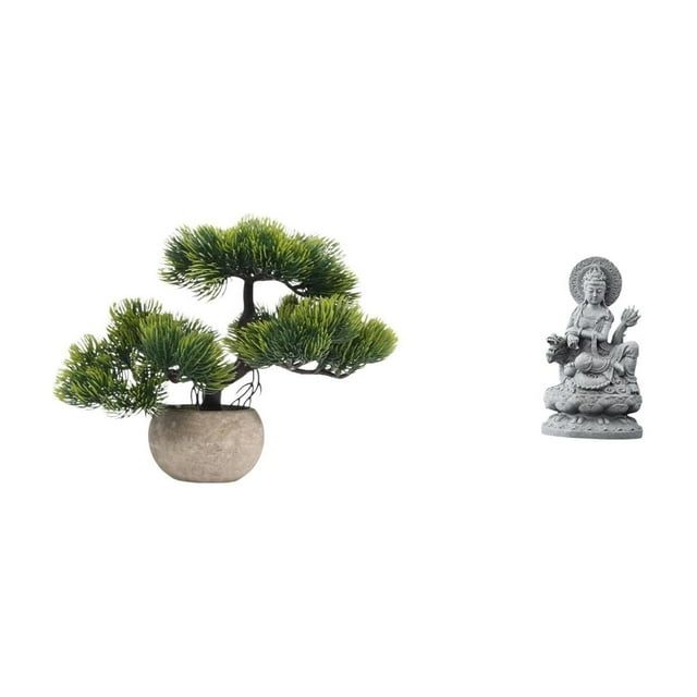 Colección De Bonsáis Artificiales, Plantas Artificiales, Macetas, Centros De Mesa, Estatua De Guan Yin, Figura De Kuanyin, Escultura De Buda Femenina Feng Shui, Pasillo Interior Chino