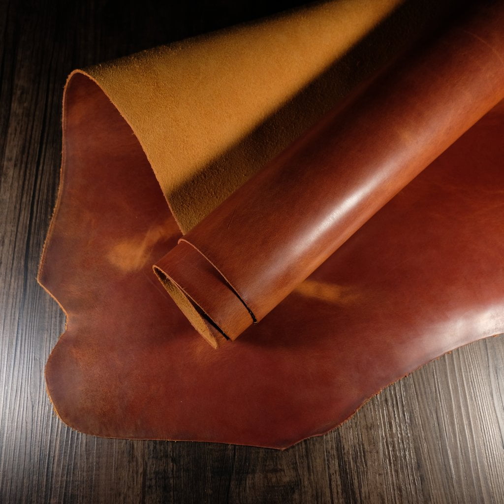LEATHER 10x10 Natural LEATHER, Dark Tan Leather Sheet, Natural Tan