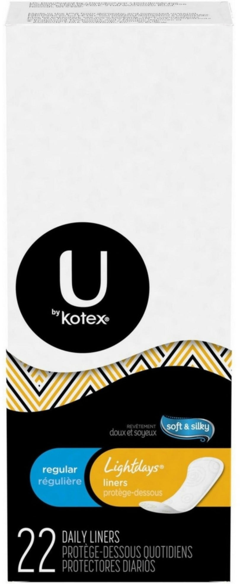 U by Kotex Regular Lightdays liners 22 ea (Pack of 3)