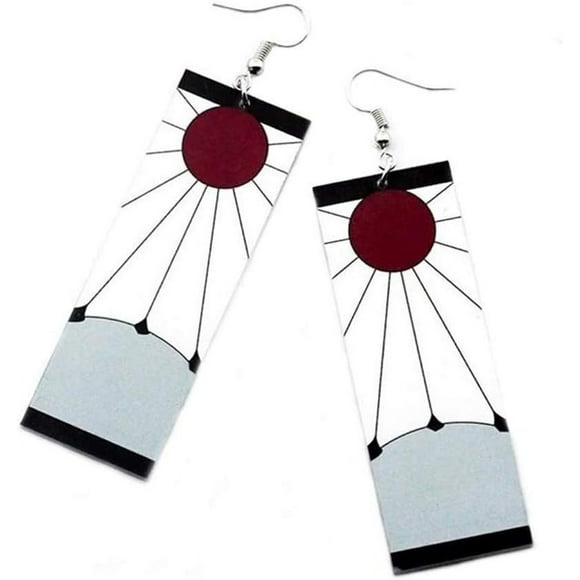 LAICAIW Demon Slayer Tanjiro &Hanafuda Earrings, Acrylic Earrings, Kimetsu No Yaiba Cosplay Anime Earrings