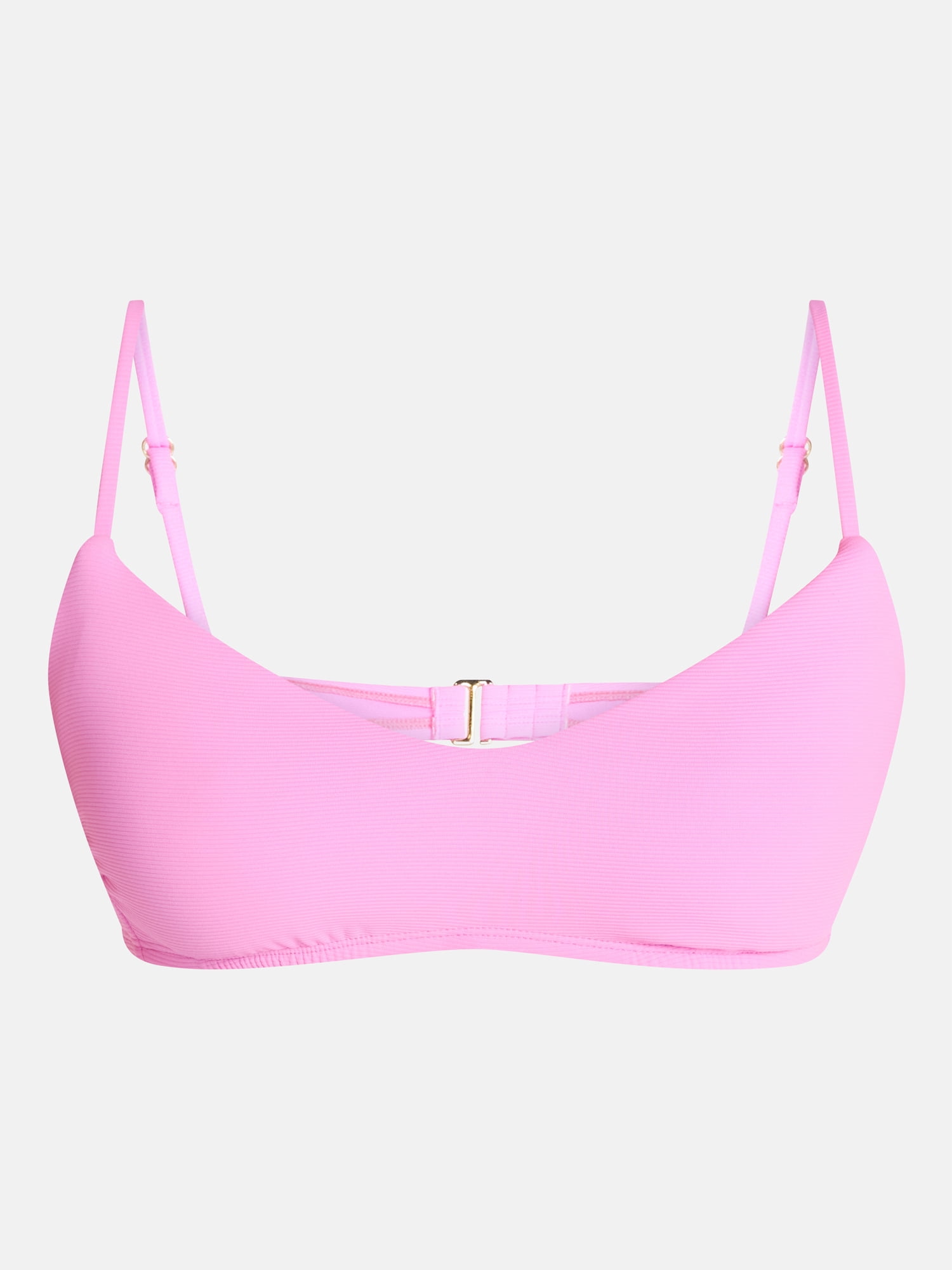 Time and Tru Women's and Women's Plus Ribbed Bralette Bikini Top, Sizes XS-3X