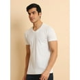 thumbnail image 3 of BERRYBLUES Solid Men V Neck Black T-Shirt, 3 of 5