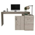 thumbnail image 3 of Contemporary and Professional Light Grey Home Office Desk, 3 of 5