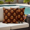 thumbnail image 4 of Leopard Pumpkin Fall Outdoor Waterproof Pillow Covers, Thanksgiving Sunflower Botanical Brown Decorative Square Throw Pillowcase Sofa Cushion Sham for Patio/Couch/Chair, 16"x16" 2 Pack, 4 of 8
