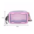thumbnail image 3 of Bolso De Hombro Bolso bandolera para mujer Bolsos de mensajero de PVC transparentes informales Monedero con cremallera (rosa), 3 of 8